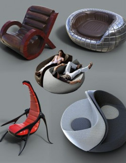 Exotic chairs set for Daz and Poser
