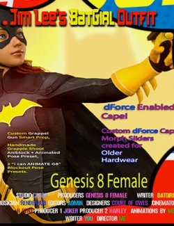 Batgirl Outfit + Grapplegun Smartprop + Anim Preset for G8F