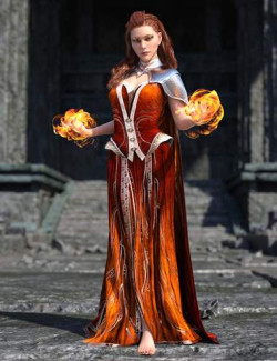 dForce War Witch Wardrobe Base Outfit for Genesis 8 and 8.1