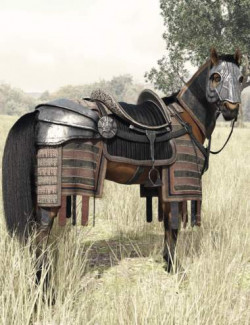 dForce Mongolian Style Horse Armor for Daz Horse 3