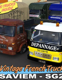 Vintage French Truck Saviem-SG2 for Daz Studio