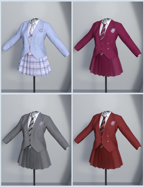 dForce SU Japan School Uniform Suit for Genesis 8, 8.1, and 9 | 3d ...