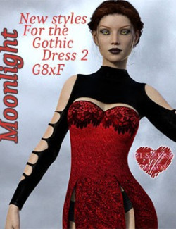 Moonlight Add-On for Gothic Dress 2 for Genesis 8xF
