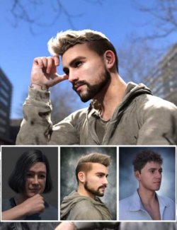 Masculine Hair for Genesis 9 Bundle