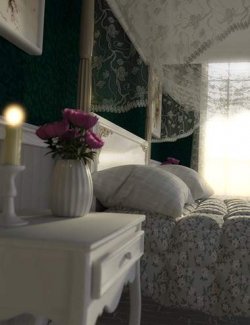 Elegant Romantic Bedroom Vignette