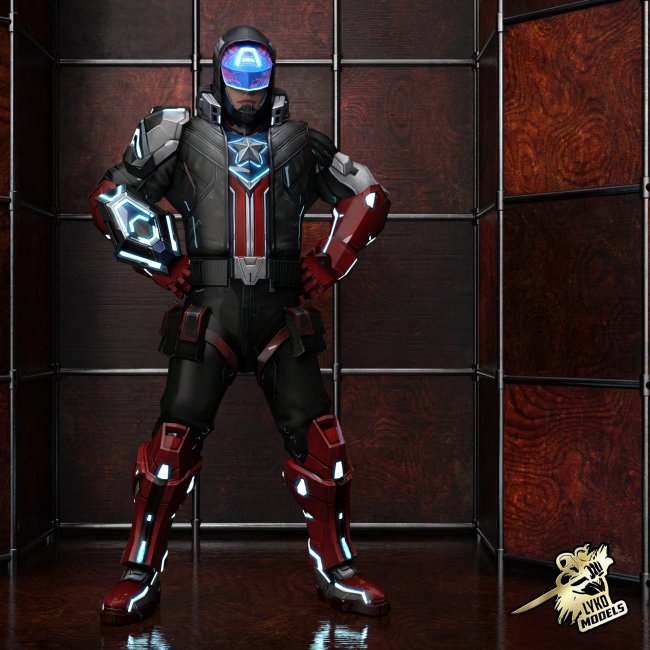 Cyber Captain America Outfit for G8M