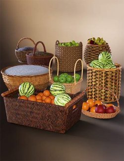 BW Medieval Simple Baskets Props