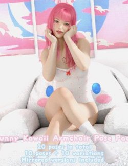 Bunny Kawaii Armchair Pose Pack for G8F