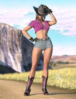 Wild West Cowgirl Outfit for Genesis 9 Feminine