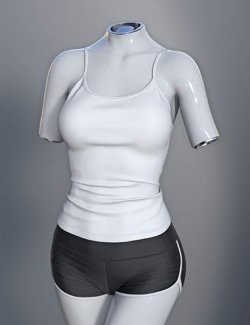 dForce SU Shorts Vest Suit for Genesis 9, 8.1, and 8 Female