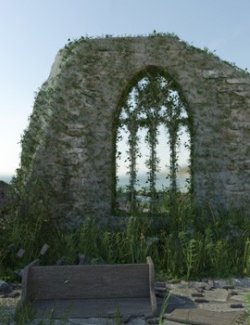 3D Scenery: Deserted Church Ruin