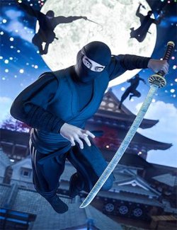 dForce Anime Ninja Outfit Textures  3d Models for Daz Studio and Poser