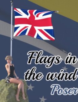 EV Flags in the wind for Poser
