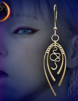 Sinc Earrings for Genesis 8 and 8.1 Female