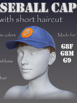 Baseball cap with short haircut