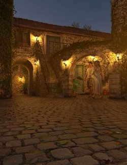 Stone Mediterranean Courtyard