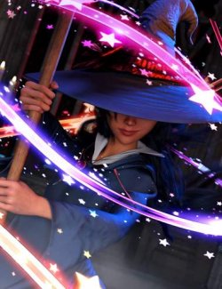 dForce Belladonna's Broomstick Brigade Novice Witch Outfit for Genesis 9