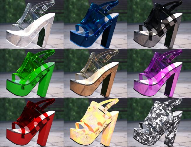 Neon Clear Platform Heels -Brand Ellie shoes -Size... - Depop