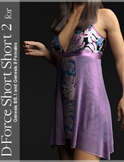 D-Force Short Short Dress 2 for Genesis 8 and 9 Females