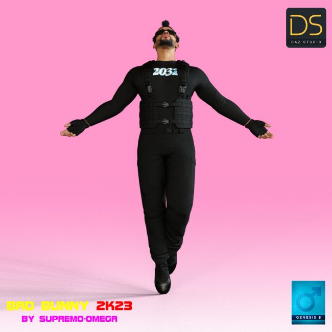 Bad Bunny 2K23 for G8 Male  3d Models for Daz Studio and Poser