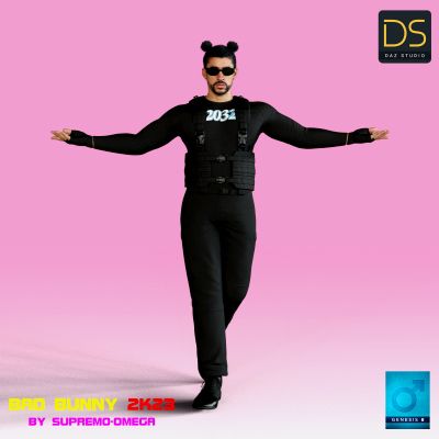 Bad Bunny 2K23 for G8 Male  3d Models for Daz Studio and Poser