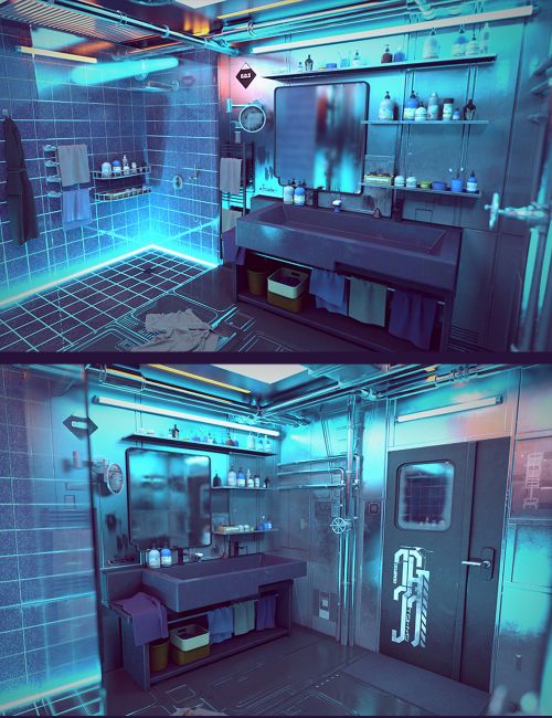 Cyberpunk Condo Bathroom