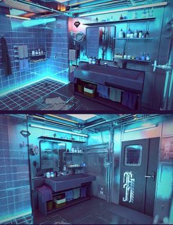 Cyberpunk Condo Bathroom