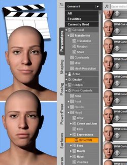 Expressions and Face aniBlocks for Genesis 9