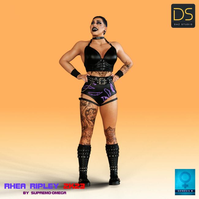 Rhea Ripley 2K23 for G8 Female 3d Models for Daz Studio and Poser