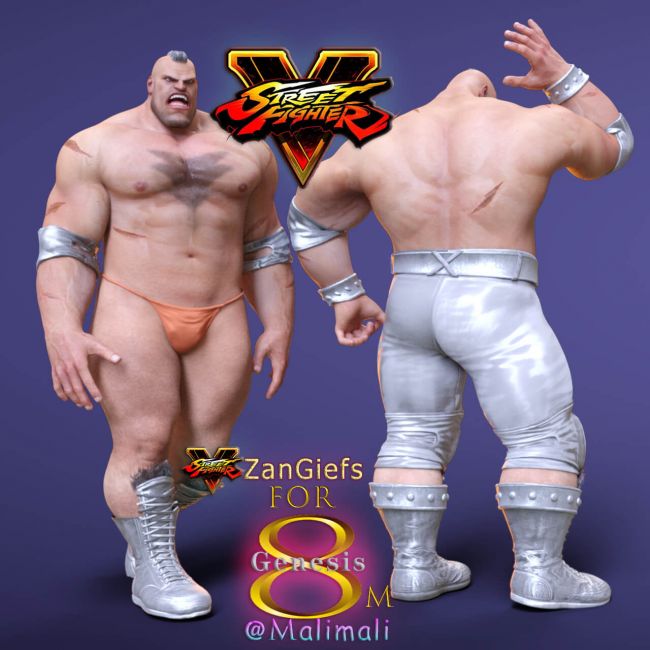 SF6 Zangief For G8M  3d Models for Daz Studio and Poser