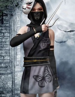 Mosu Ninja - Classic Ninja Outfit for G8F