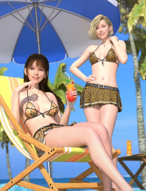 SVM's Triangle Bikini and dForce Swim Skirt for Genesis 8 and 8.1 Females