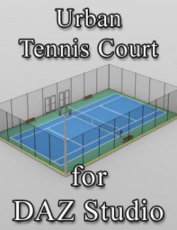 Urban Tennis Court for DAZ Studio