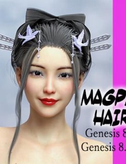 Magpie Hair for Genesis 8 Female