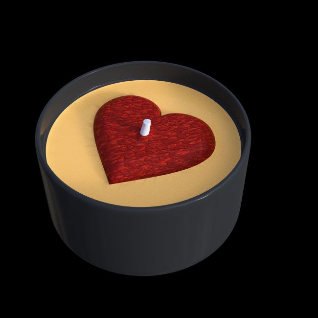 Heart Shaped Candle Set One - Daz Content by zcnaipowered