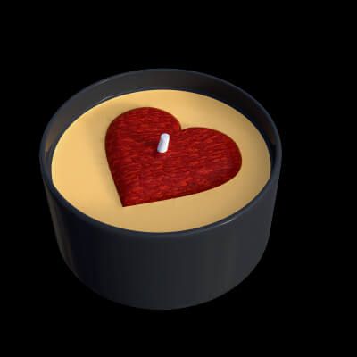 Heart candles part I 3D model