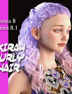 Akirah Curly Hair for Genesis 8 Female