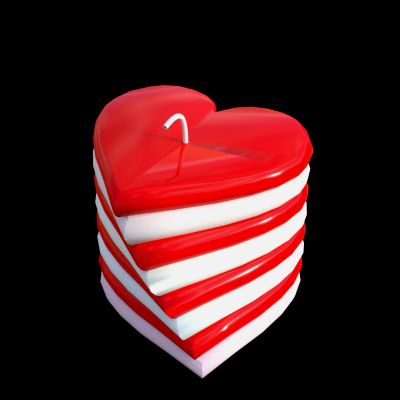 Heart candles part I 3D model