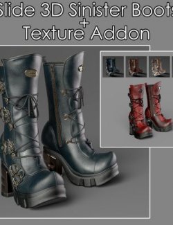 Slide3D Sinister Boots for G9 and Texture Addon