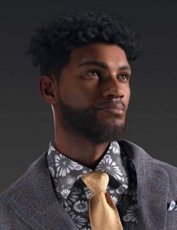 dForce AK Short Curly Hair for Genesis 9 and 8 Male