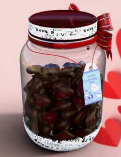 Chocolate Hearts Jar