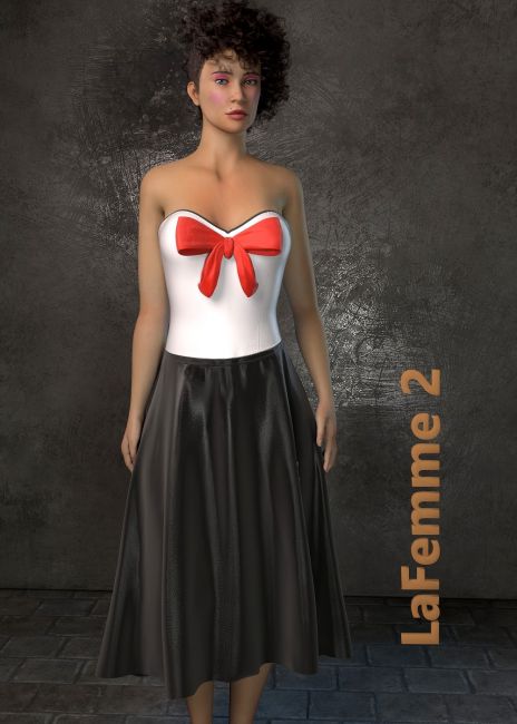 Charlene Dress for La Femme 2  3d Models for Daz Studio and Poser