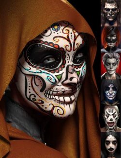 Halloween Face Paintings LIE for Genesis 9