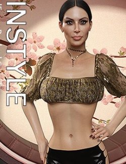 InStyle- dForce Ruched Crop Top for Genesis 8 & 8.1 Females and Genesis 9 Femin