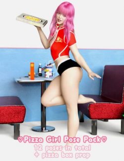 Pizza Girl Pose Pack and Prop