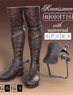 Renaissance Boots for G8M, G8F and G9 with Universal Spurs