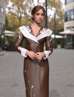 dForce MK Lace Leather Dress for Genesis 9