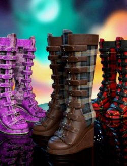 Punky & Tartans Expansion for Witchy Platform Boots G8F