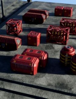 Detailed Sci-Fi Crates and Barrels