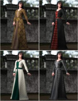 Texture Expansion for dForce Medieval Basic Dress for Genesis 9